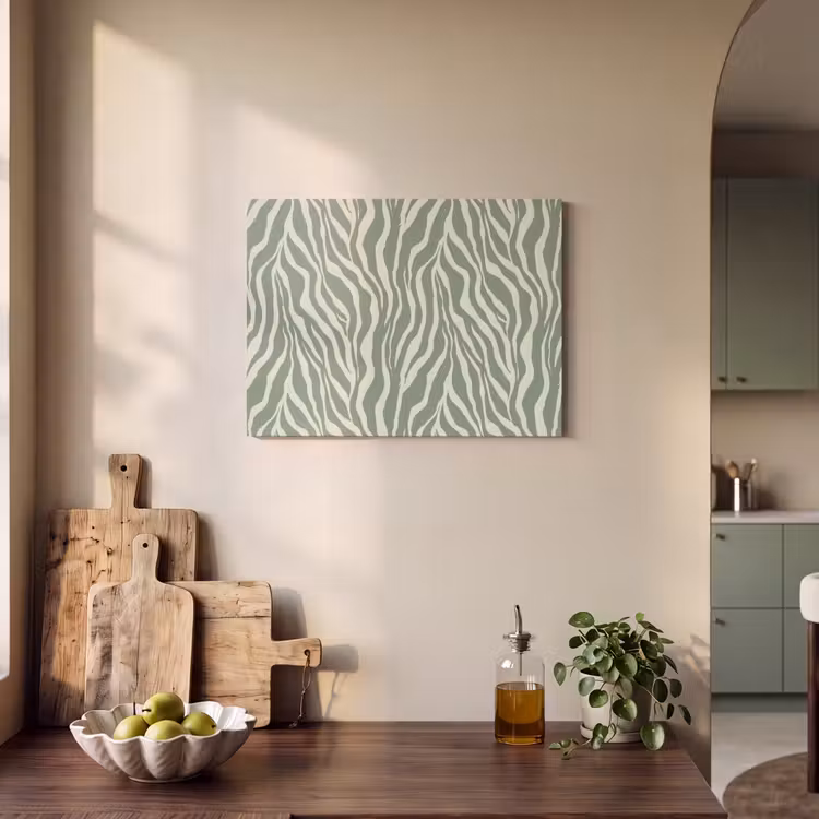 Zebra - Motief - Groen PET vilt klein 837 -sfeer2
