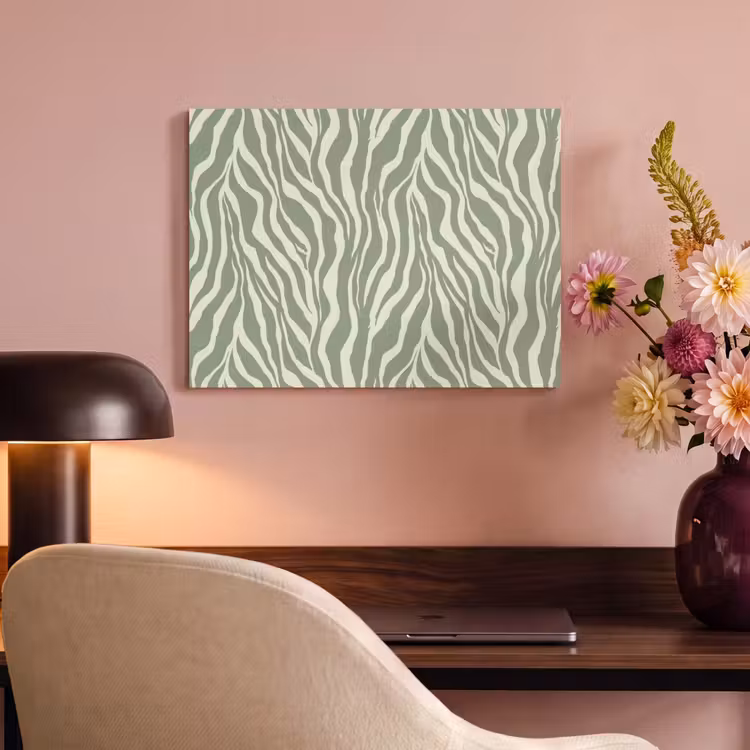 Zebra - Motief - Groen PET vilt klein 837 -sfeer3