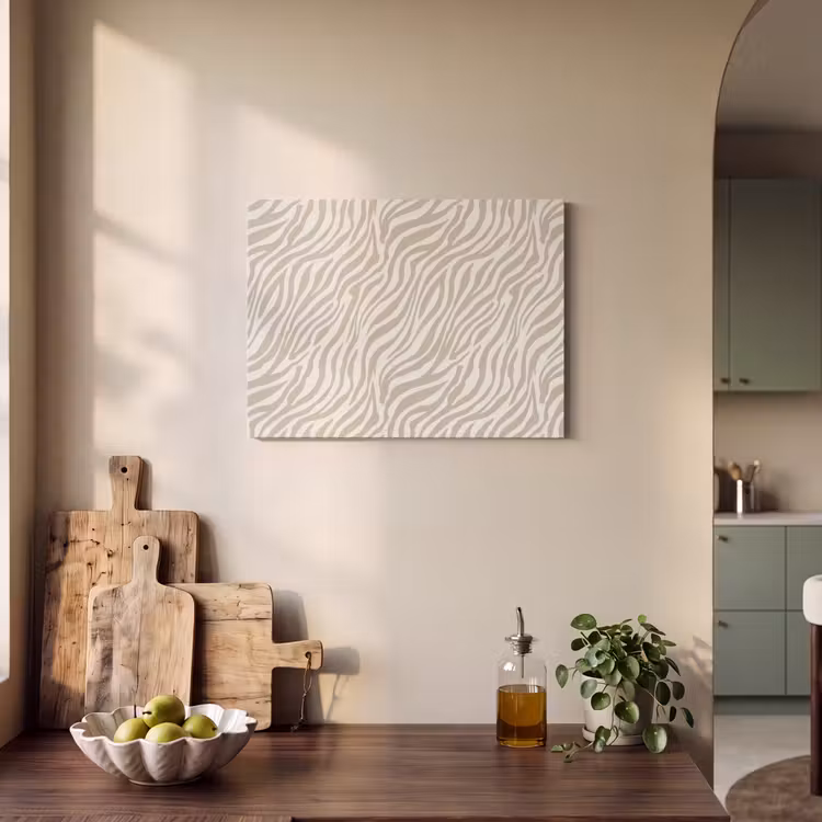 Zebra - Patroon - Beige PET vilt klein 837 -sfeer2