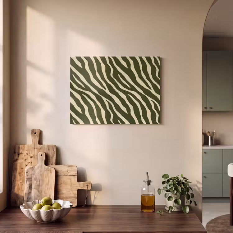 Zebra - Patroon - Groen PET vilt klein 837 -sfeer2