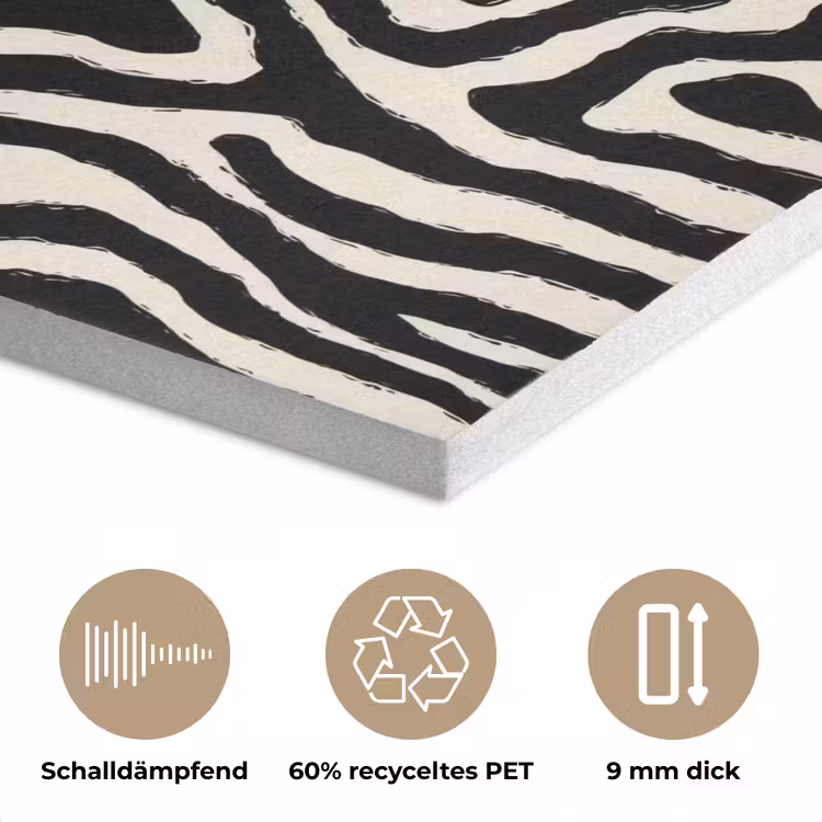 Zebra - Zwart - Abstract PET vilt klein 837 -closeup_DE