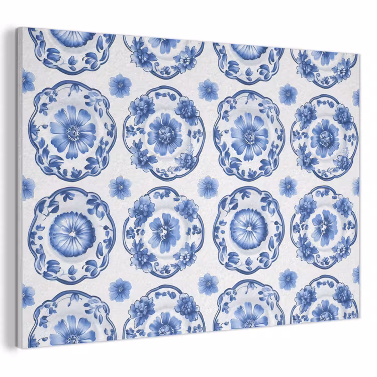 Sierborden - Bloemen - Blauw PET vilt klein 837 -3d