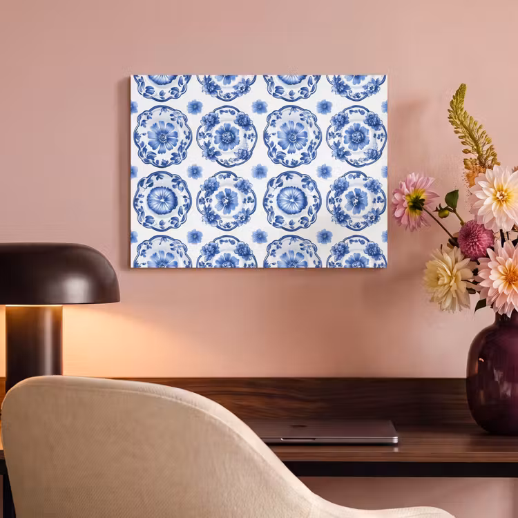 Sierborden - Bloemen - Blauw PET vilt klein 837 -sfeer3