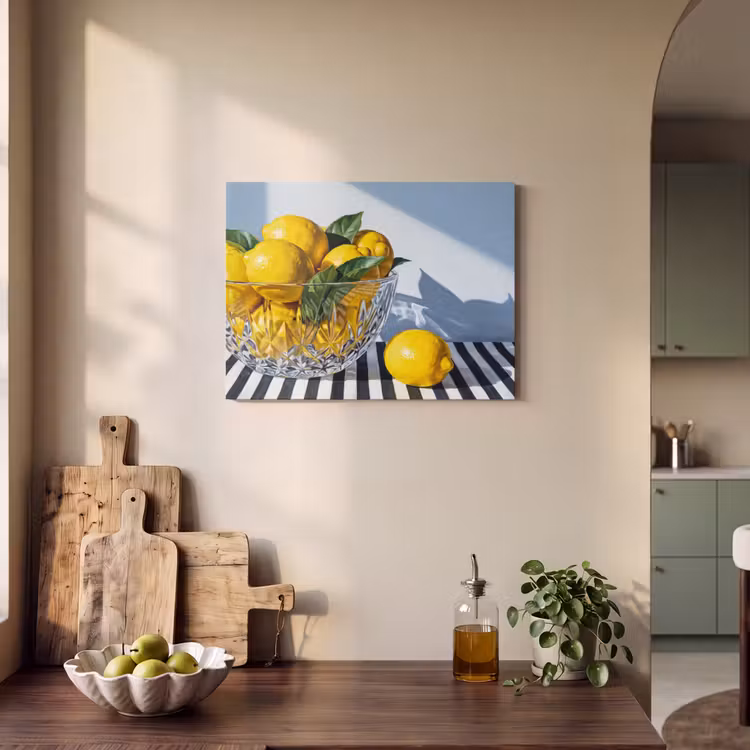 Akustikbild - Zitronen – Obst – Gelb - Citroenen - Fruit - Geel PET vilt klein