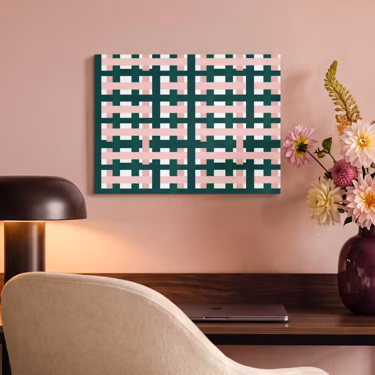 Vlechtpatroon - Groen - Roze - Grafisch PET vilt klein 837 -sfeer3