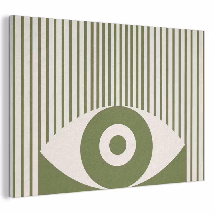 Abstract - Oog - Strepen - Modern - Groen PET vilt klein -3d