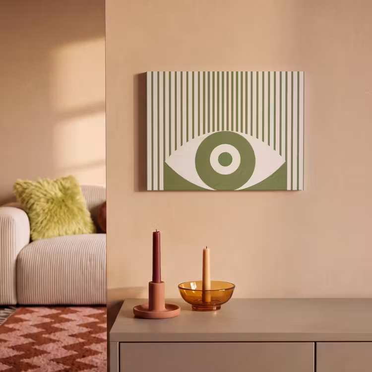 Abstract - Oog - Strepen - Modern - Groen PET vilt klein -sfeer1
