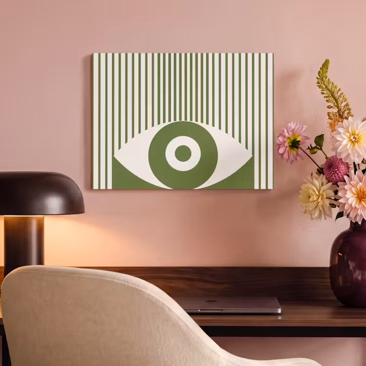 Abstract - Oog - Strepen - Modern - Groen PET vilt klein -sfeer3