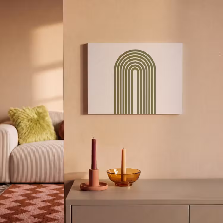 Abstract - Bogen - Modern - Groen - Kunst PET vilt klein -sfeer1