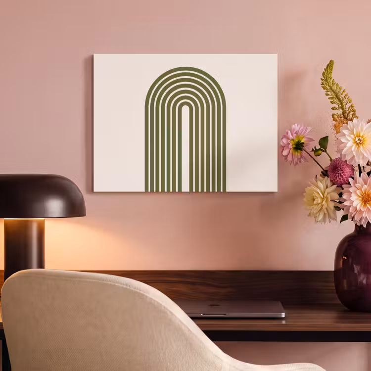Abstract - Bogen - Modern - Groen - Kunst PET vilt klein -sfeer3