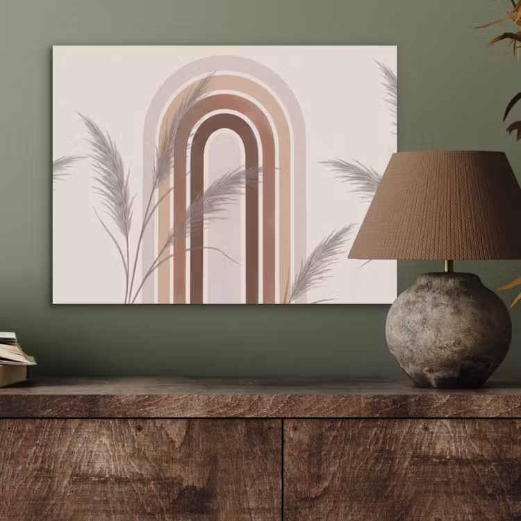 Abstract - Bogen - Plant - Boho - Beige PET vilt klein -sfeer2