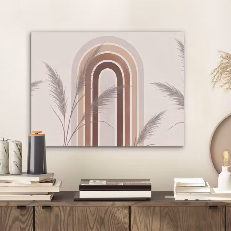 Abstract - Bogen - Plant - Boho - Beige PET vilt klein -sfeer1