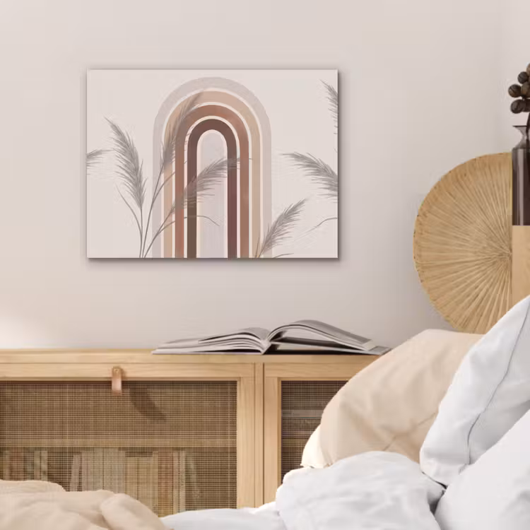 Abstract - Bogen - Plant - Boho - Beige PET vilt klein -sfeer3