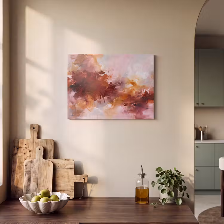 Abstract - Kleurrijk - Kunst - Modern - Roze-Rood PET vilt klein -sfeer2