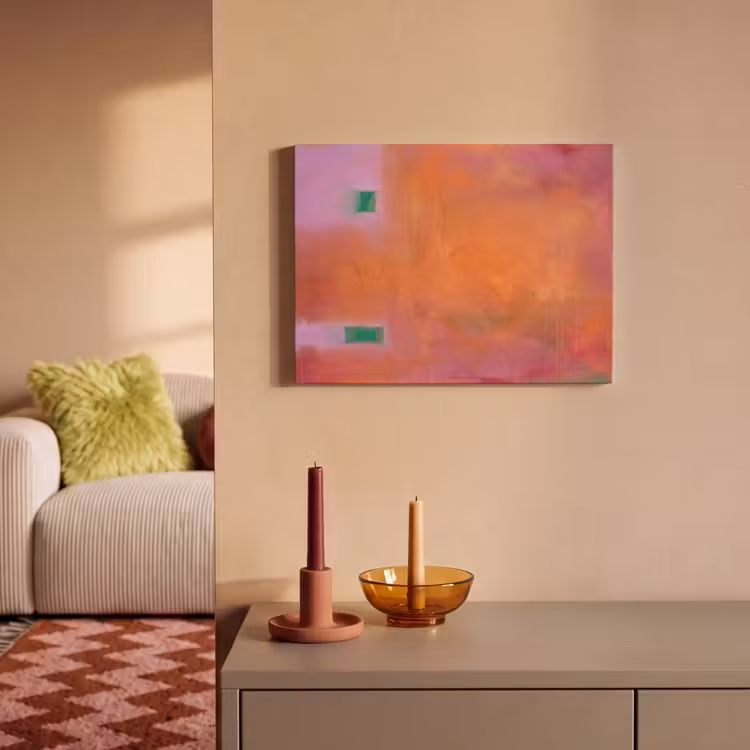 Abstract - Vlakken - Kunst - Modern - Oranje PET vilt klein -sfeer1