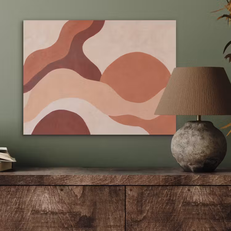 Abstract - Vormen - Organisch - Aardetinten - Modern PET vilt klein -sfeer2