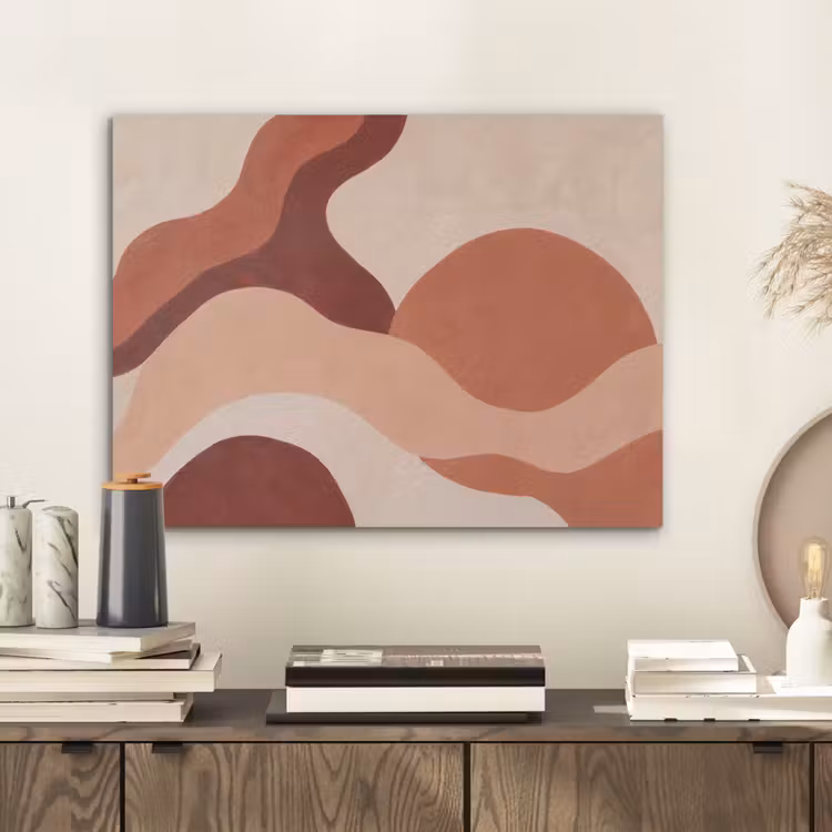 Abstract - Vormen - Organisch - Aardetinten - Modern PET vilt klein -sfeer1