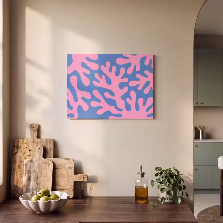 Abstract - Vormen - Roze - Blauw PET vilt klein -sfeer2
