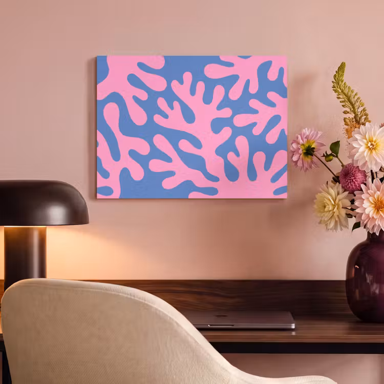 Abstract - Vormen - Roze - Blauw PET vilt klein -sfeer3