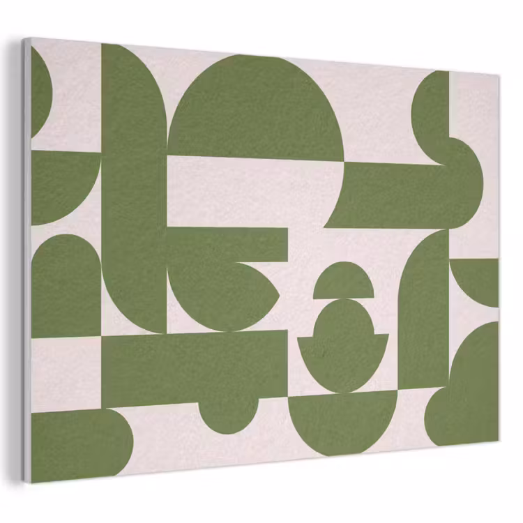 Abstract - Geometrie - Modern - Groen - Wit PET vilt klein -3d