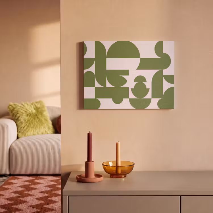 Abstract - Geometrie - Modern - Groen - Wit PET vilt klein -sfeer1