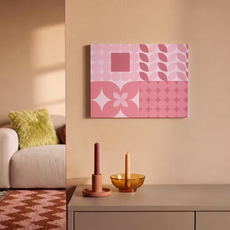 Abstract - Geometrisch - Patroon - Modern - Roze PET vilt klein -sfeer1