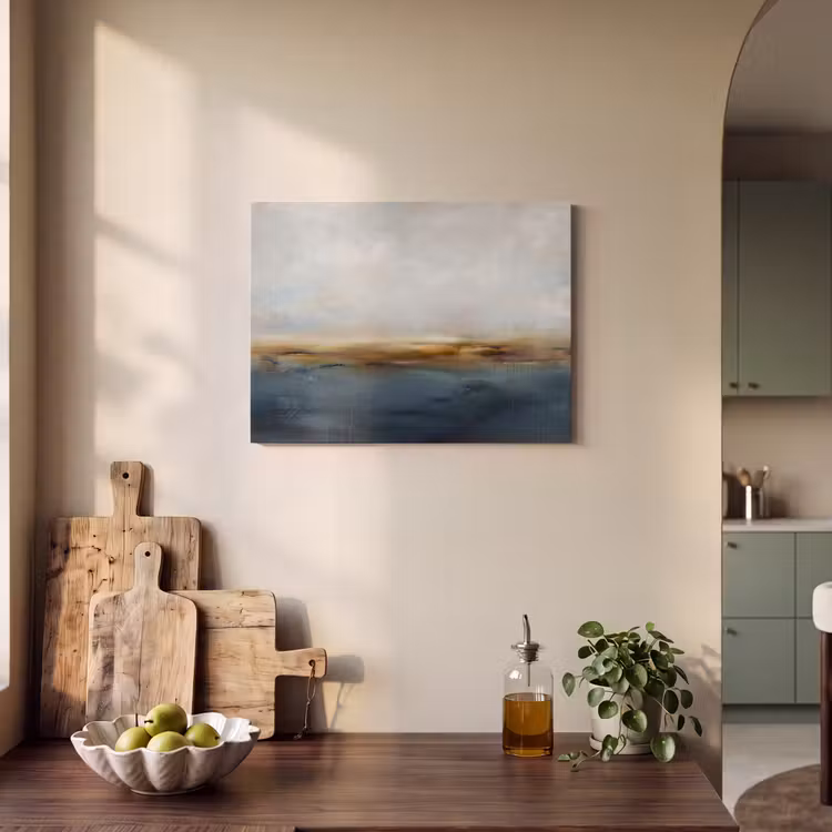 Abstract - Horizon - Water - Modern - Beige PET vilt klein -sfeer2