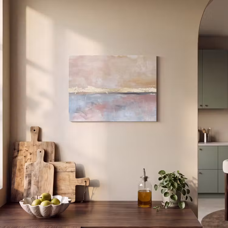 Abstract - Horizontaal - Kunst - Roze - Goud PET vilt klein -sfeer2