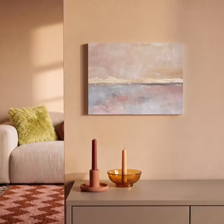 Abstract - Horizontaal - Kunst - Roze - Goud PET vilt klein -sfeer1
