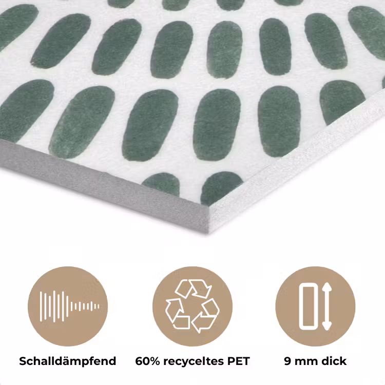 Abstract - Cirkel - Patroon - Modern - Groen PET vilt klein -closeup_DE