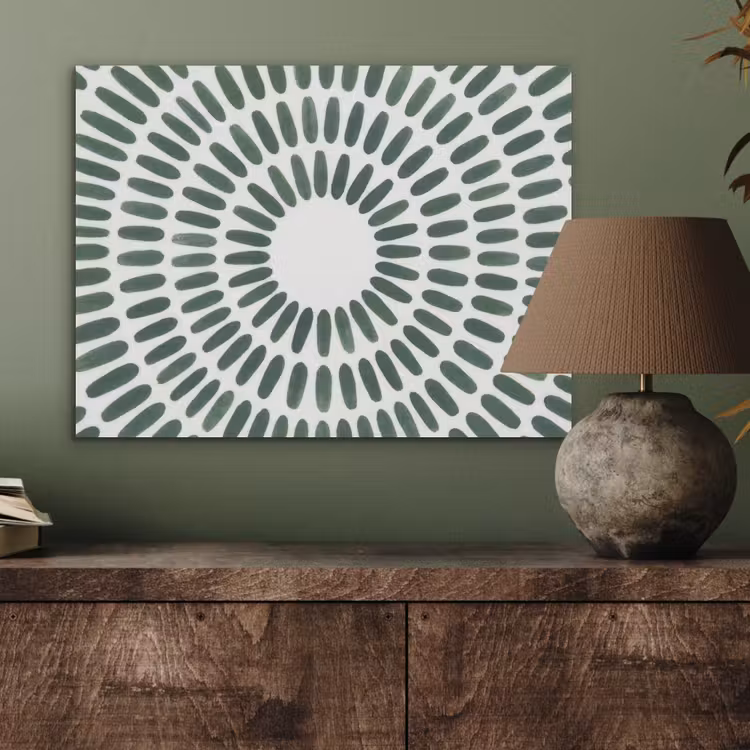 Abstract - Cirkel - Patroon - Modern - Groen PET vilt klein -sfeer2