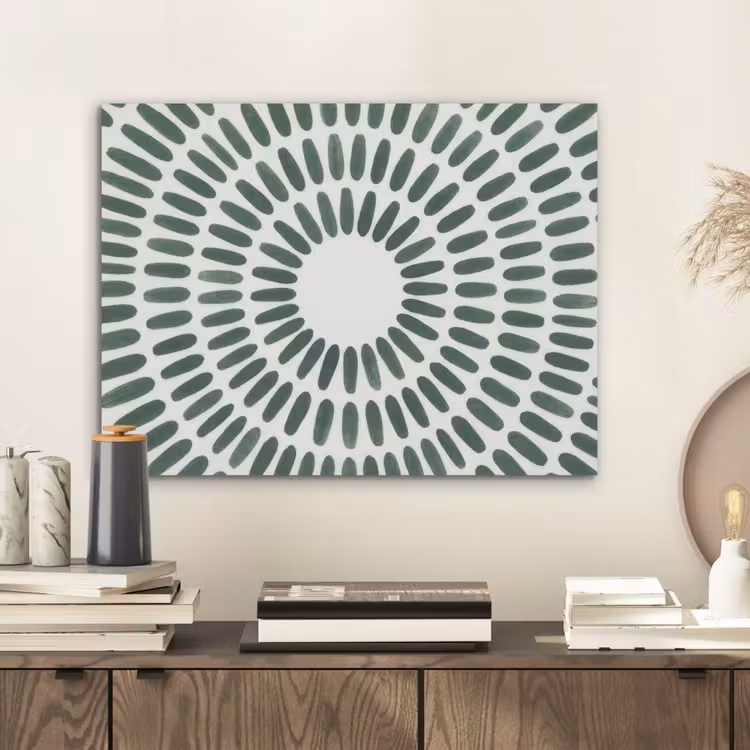 Abstract - Cirkel - Patroon - Modern - Groen PET vilt klein -sfeer1