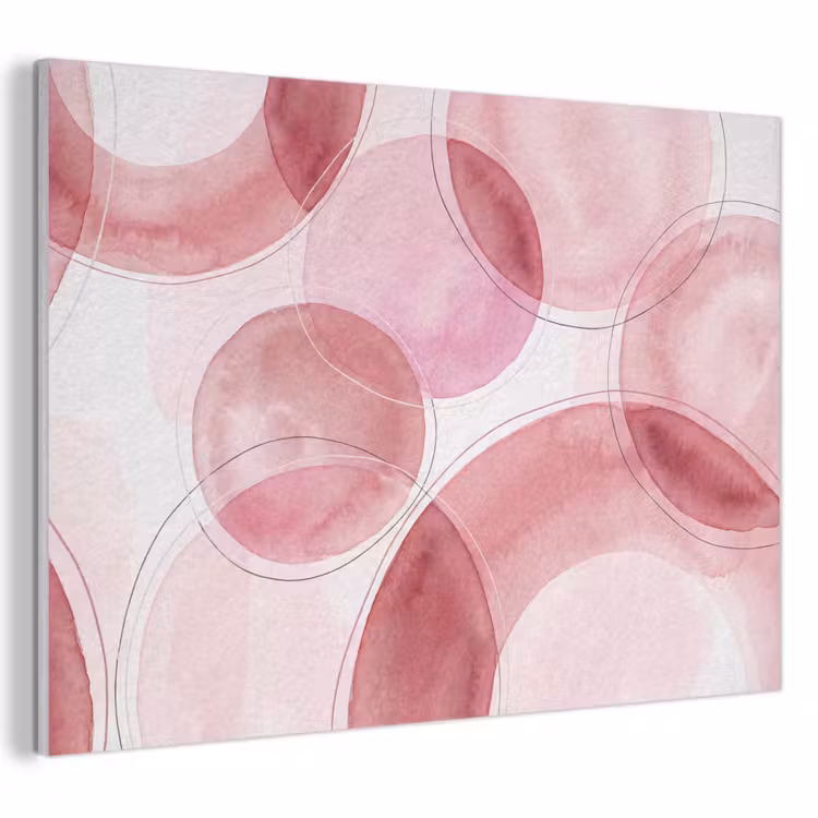 Abstract - Cirkels - Modern - Roze - Kunst PET vilt klein -3d