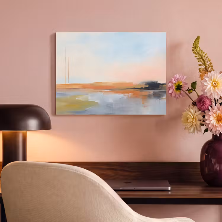 Abstract - Landschap - Horizon - Modern - Kleurrijk PET vilt klein -sfeer3