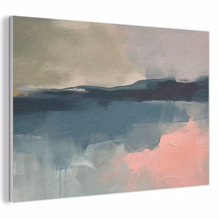 Abstract - Landschap - Kunst - Modern - Groen - Blauw PET vilt klein -3d