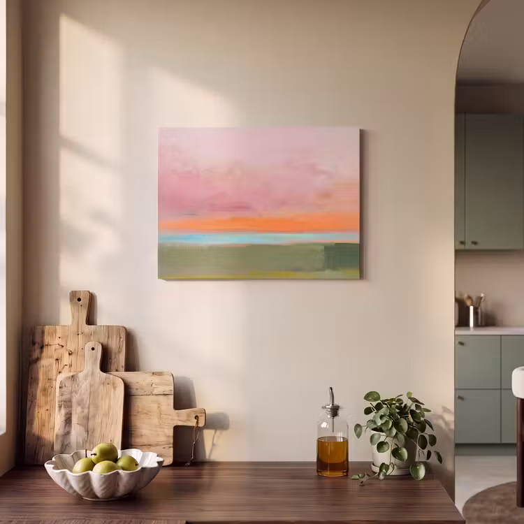 Abstract - Landschap - Modern - Roze - Oranje PET vilt klein -sfeer2