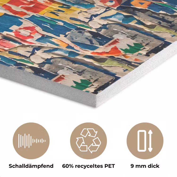 Abstract - Gelaagd papier - Urban - Modern - Kleurrijk PET vilt klein -closeup_DE