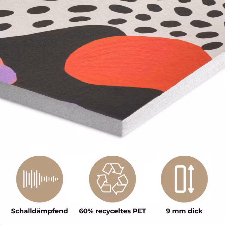Abstract - Vormen - Kleuren - Stippen PET vilt klein -closeup_DE