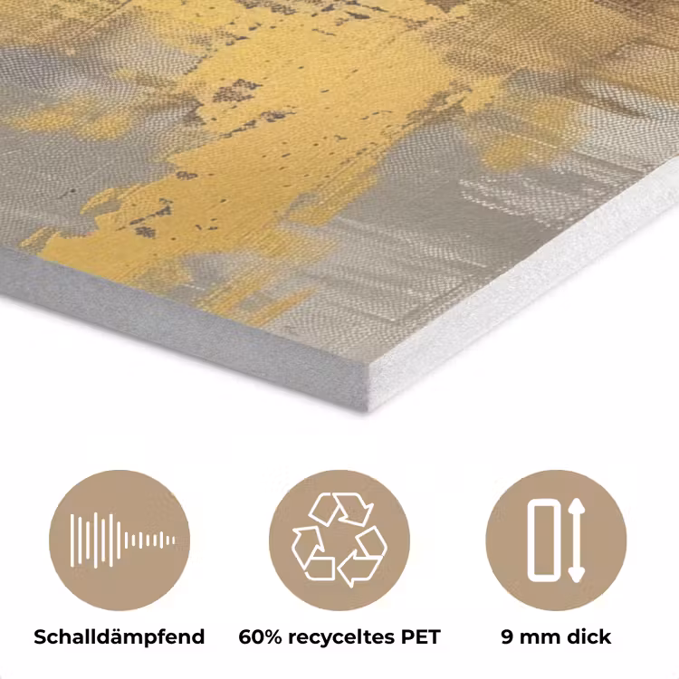 Abstract - Geel - Modern - Beige PET vilt klein -closeup_DE