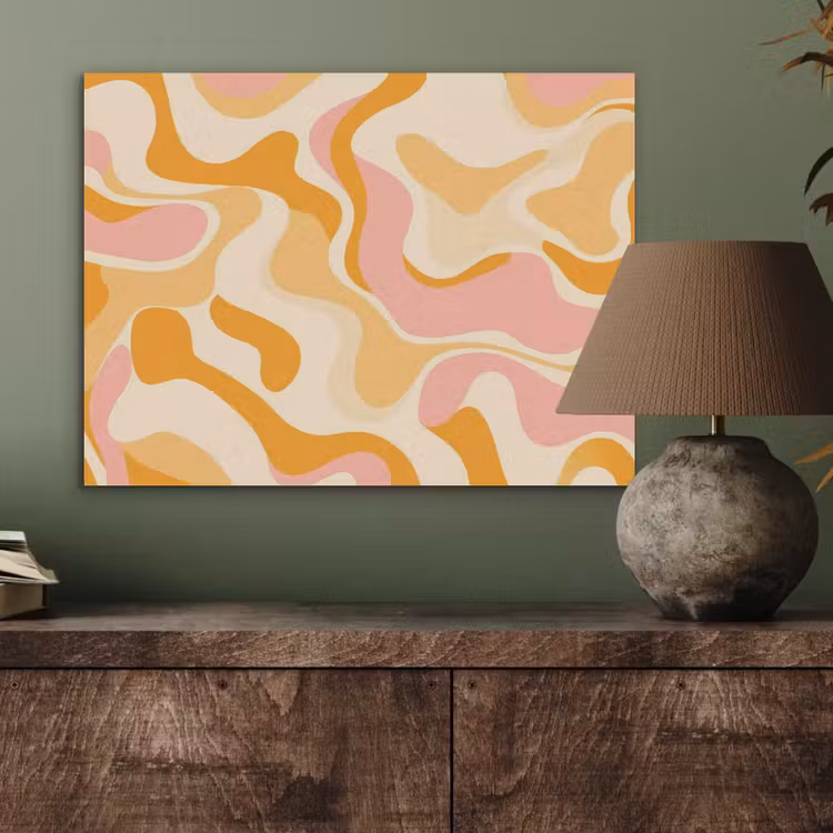 Abstract - Golvend - Oranje PET vilt klein -sfeer2