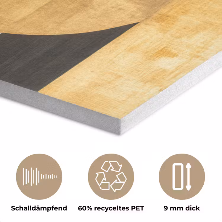 Abstract - Goud - Grijs - Vormen - Geometrisch PET vilt klein -closeup_DE