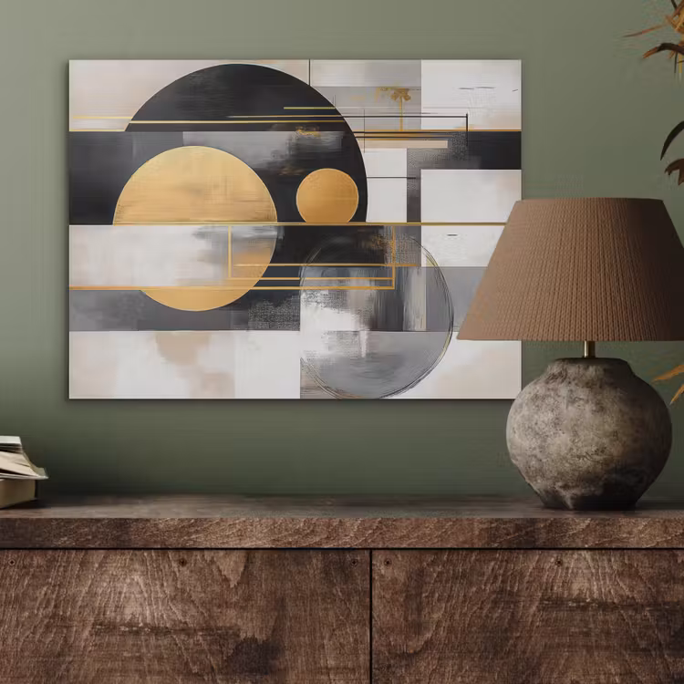 Abstract - Goud - Zilver - Vormen - Aesthetic - Modern PET vilt klein -sfeer2