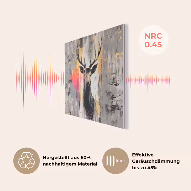 Abstract - Hert - Gewei - Goud PET vilt klein -USP_DE