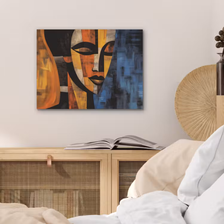 Abstract - Portret - Kleurvakken PET vilt klein -sfeer3