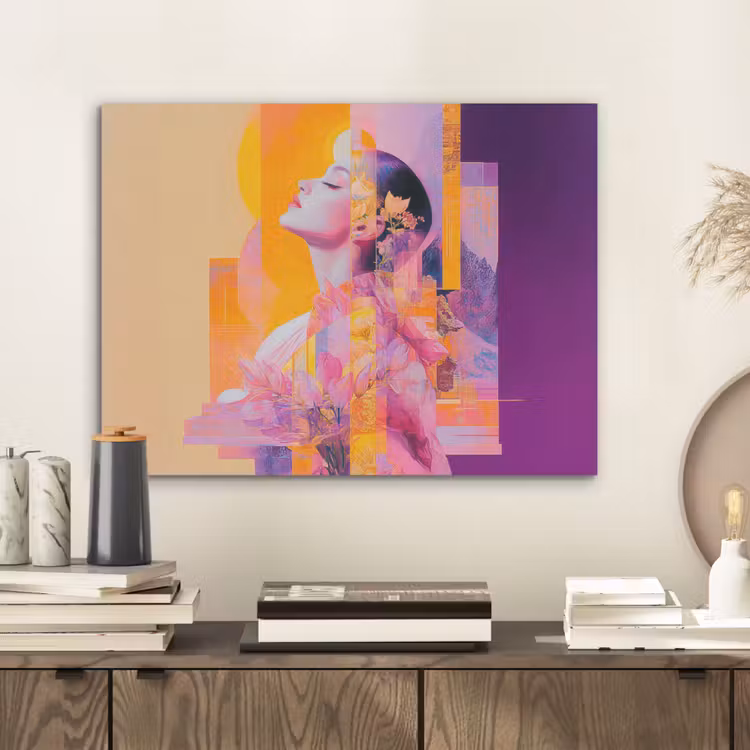 Abstract - Portret - Vrouw - Kleurrijk PET vilt klein -sfeer1