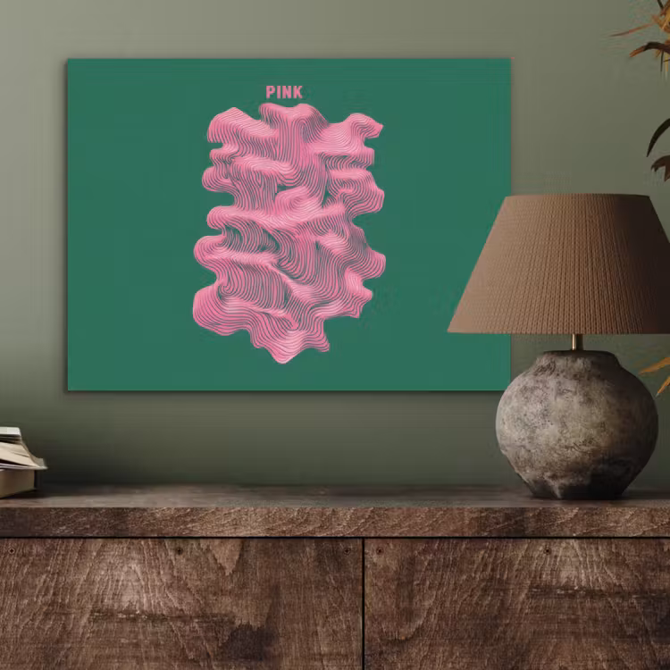 Abstract - Pink - Lijnen - Groen PET vilt klein -sfeer2