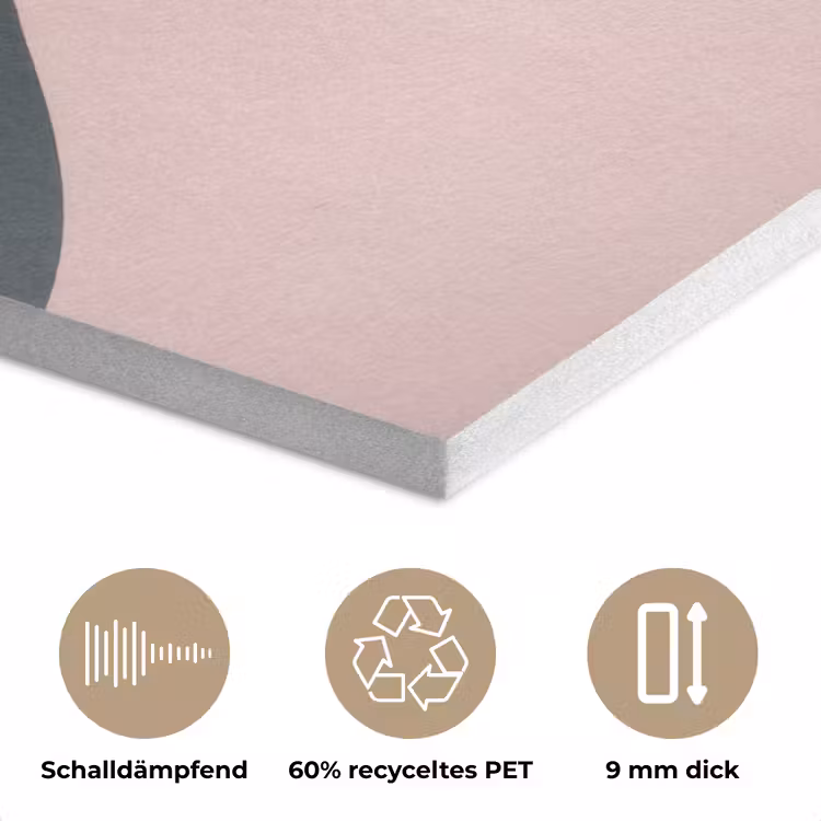 Abstract - Golven - Sierlijk - Roze PET vilt klein -closeup_DE