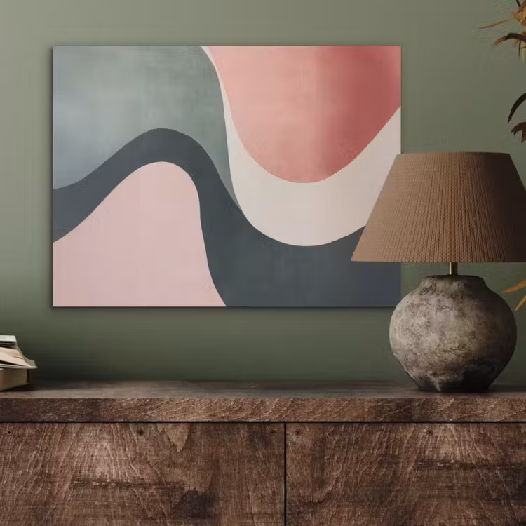 Abstract - Golven - Sierlijk - Roze PET vilt klein -sfeer2