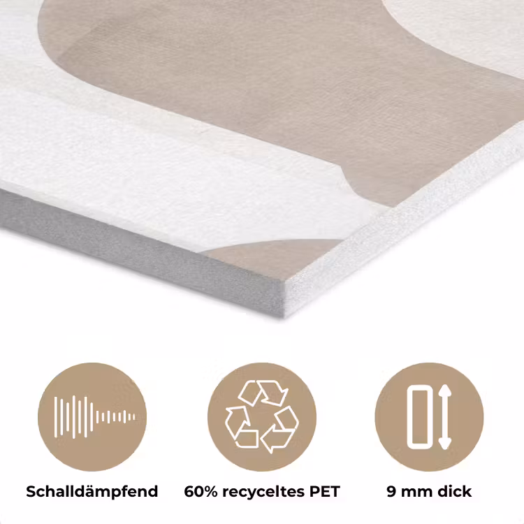 Abstracte bogen - Modern - Beige PET vilt klein -closeup_DE