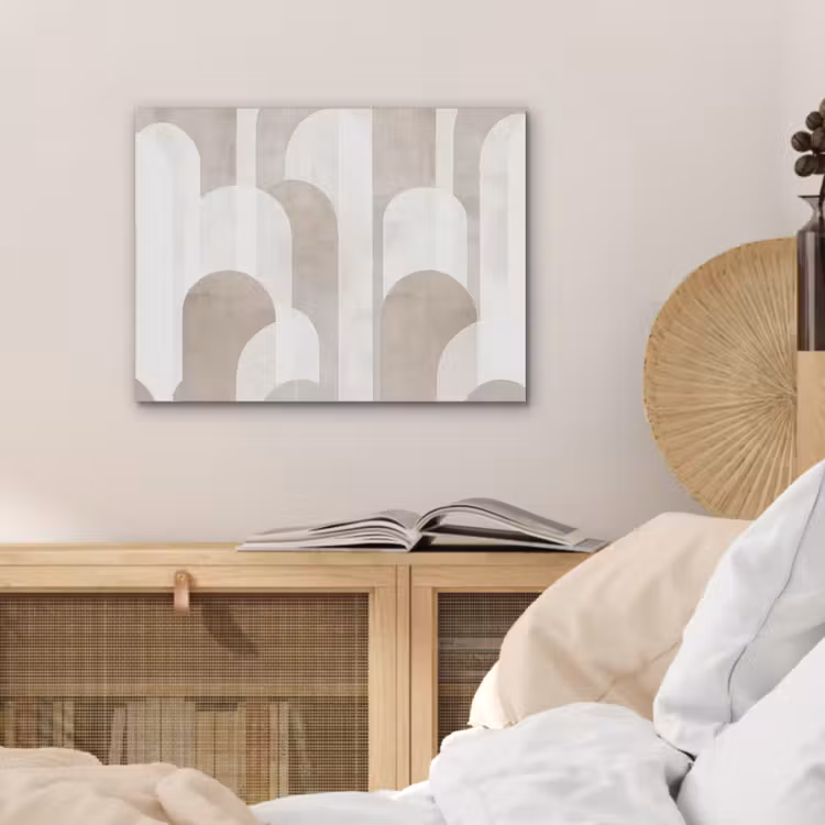 Abstracte bogen - Modern - Beige PET vilt klein -sfeer3